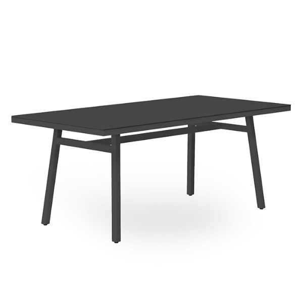 Barcino 70.9" x 35.4" Rectangular Patio Dining Table with Anodised Aluminum Frame  - Black