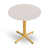 Bini 27.6” Polypropylene Round Dining Table with HPL Top - White/Tuscan
