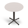 Bini 27.6” Polypropylene Round Dining Table with HPL Top - White/Dark Grey