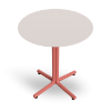 Bini 27.6” Polypropylene Round Dining Table with HPL Top - White/Terracotta