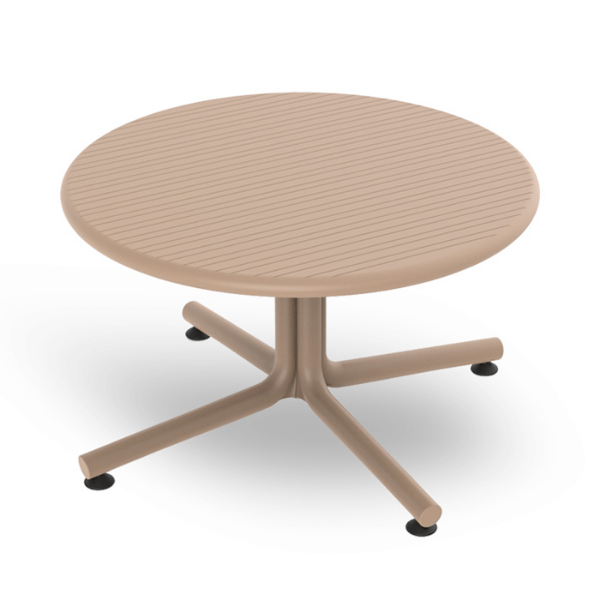 Bini 27.6” Polypropylene Round Lounge Side Table - Sand
