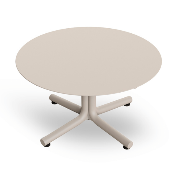 Bini 27.6” Polypropylene Round Lounge Side Table with HPL Top - Ivory