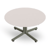 Bini 27.6” Polypropylene Round Lounge Side Table with HPL Top - White/Green Grey