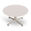 Bini 27.6” Polypropylene Round Lounge Side Table with HPL Top - White/Ivory