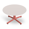 Bini 27.6” Polypropylene Round Lounge Side Table with HPL Top - White/Terracotta