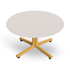 Bini 27.6” Polypropylene Round Lounge Side Table with HPL Top - White/Tuscan