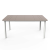 NOA 35.4” x 63” Rectangle Patio Table with Polypropylene Top and Fiberglass Legs - Sand