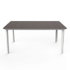 NOA 35.4” x 63” Rectangle Patio Table with Polypropylene Top and Fiberglass Legs - Chocolate