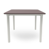NOA 35.4” Square Patio Table with Polypropylene Top and Fiberglass Legs - Chocolate