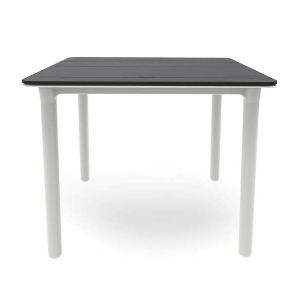 NOA 35.4” Square Patio Table with Polypropylene Top and Fiberglass Legs - Dark Grey