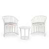 Raff Conversational Set with 2 Cushion Armchairs and 1 Side Table - White
