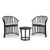 Raff Conversational Set with 2 Cushion Armchairs and 1 Side Table - Black