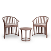 Raff Conversational Set with 2 Cushion Armchairs and 1 Side Table - Chocolate