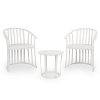 Raff Conversational Set with 2 Armchairs and 1 Side Table - White