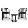 Raff Conversational Set with 2 Armchairs and 1 Side Table - Black