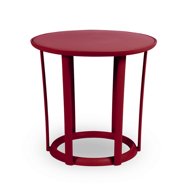 Raff Round Polypropylene Side Table - Burgundy