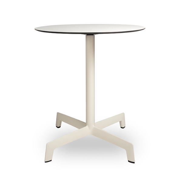 Sputnik 27.6” Round Dining Table with HPL Top and Polyamide X Base - Ivory
