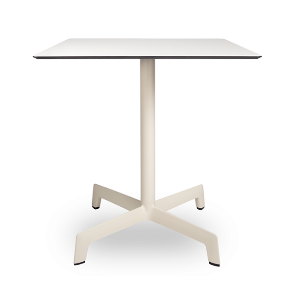 Sputnik 27.6” Square Dining Table with HPL Top and Polyamide X Base - Ivory