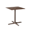 Toledo Air 27.6” Square Dining Patio Table with HPL Top and Painted Aluminum X Base - Chocolate