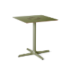 Toledo Air 27.6” Square Dining Patio Table with HPL Top and Painted Aluminum X Base - Green Grey