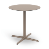 Toledo 27.6” Round Dining Patio Table with HPL Top and Painted Aluminum X Base - Chocolate 