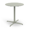 Toledo 27.6” Round Dining Patio Table with HPL Top and Painted Aluminum X Base - Green Grey