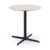 Toledo 27.6” Round Dining Patio Table with HPL Top and Painted Aluminum X Base - Grey Top/Anthracite