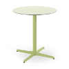 Toledo 27.6” Round Dining Patio Table with HPL Top and Painted Aluminum X Base - Light Green