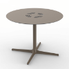 Toledo Air XL Round Dining Patio Table with HPL Top and Painted Aluminum X Base, 35.4” or 39.4” - Chocolate