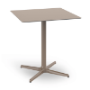 Toledo 27.6” Square Dining Patio Table with HPL Top and Painted Aluminum X Base - Chocolate