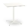 Toledo 27.6” Square Dining Patio Table with HPL Top and Painted Aluminum X Base - White