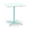 Toledo 27.6” Square Dining Patio Table with HPL Top and Painted Aluminum X Base - Light Blue