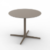 Toledo XL Round Dining Patio Table with HPL Top and Painted Aluminum X Base, 35.4” or 39.4” - Chocolate