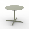 Toledo XL Round Dining Patio Table with HPL Top and Painted Aluminum X Base, 35.4” or 39.4” - Green Grey