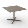 Toledo XL Square Dining Patio Table with HPL Top and Painted Aluminum X Base, 35.4” or 39.4” - Chocolate