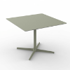 Toledo XL Square Dining Patio Table with HPL Top and Painted Aluminum X Base, 35.4” or 39.4” - Green Grey