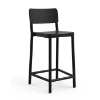 Lisboa Polypropylene Armless Counter Height Chair - Black