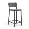 Lisboa Polypropylene Armless Counter Height Chair - Dark Grey