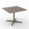 Toledo Air XL Square Dining Patio Table with HPL Top and Painted Aluminum X Base, 35.4” or 39.4” - Chocolate