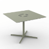 Toledo Air XL Square Dining Patio Table with HPL Top and Painted Aluminum X Base, 35.4” or 39.4” - Green Grey