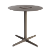 Toledo Air 27.6” Round Dining Patio Table with HPL Top and Painted Aluminum X Base - Chocolate