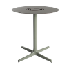 Toledo Air 27.6” Round Dining Patio Table with HPL Top and Painted Aluminum X Base - Green Grey