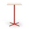 Toledo 27.6” High Square Bar Height with HPL Top and Painted Aluminum X Base - Light Red/Red