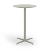 Toledo 27.6” High Round Bar Height with HPL Top and Painted Aluminum X Base - Green Grey