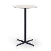 Toledo 27.6” High Round Bar Height with HPL Top and Painted Aluminum X Base - Grey/Anthracite