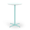 Toledo 27.6” High Round Bar Height with HPL Top and Painted Aluminum X Base - Light Blue