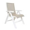 Belize Plastic Resin Folding Sling Arm Chair - Straw / White