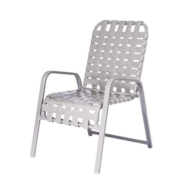 Resort Beasketweave Vinyl Strap Patio Dining Chair