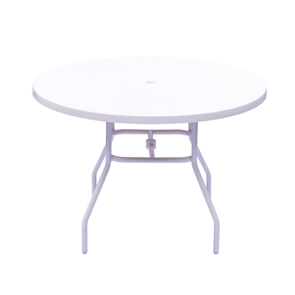 Coast Round Fiberglass Patio Dining Table, 36”, 42”, or 48” Diameters