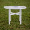 Dockside 42” Diameter Round Acrylic Patio Dining Table - Lifestyle